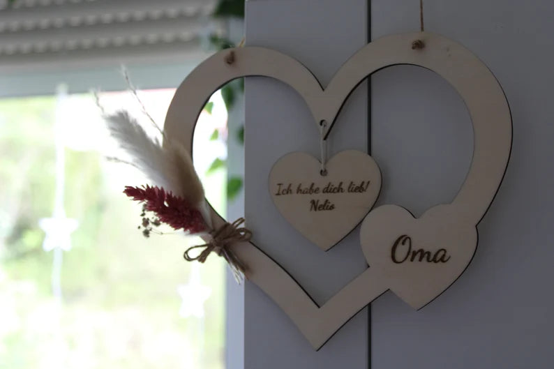 Herzanhänger Muttertag, Geschenk für Oma, Geschenkidee Oma, Beste Mama, Beste Oma, personalisierte Geschenkidee, Deko