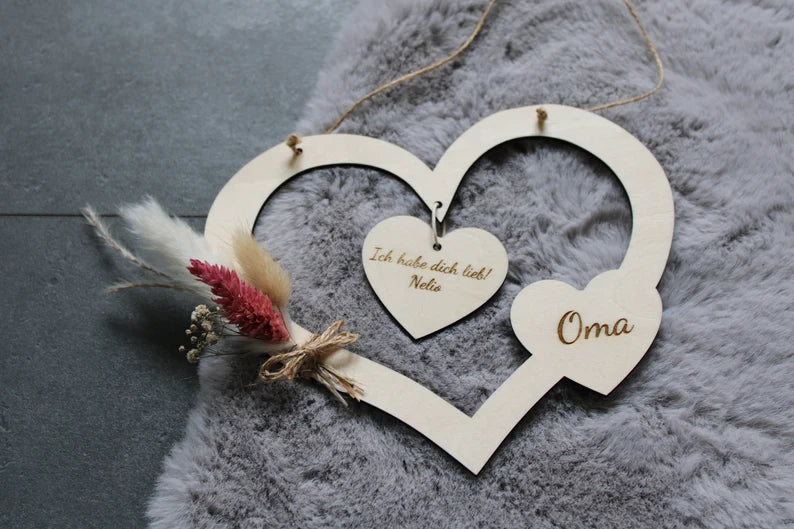 Herzanhänger Muttertag, Geschenk für Oma, Geschenkidee Oma, Beste Mama, Beste Oma, personalisierte Geschenkidee, Deko