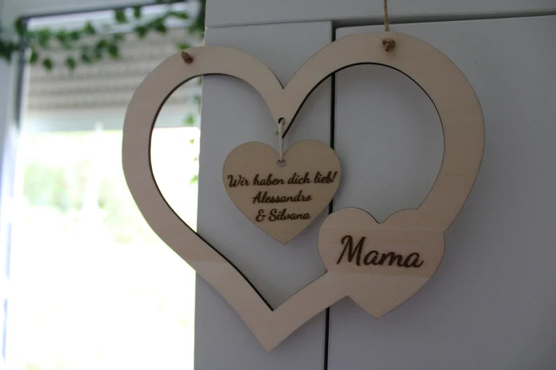 Herzanhänger Muttertag, Geschenk für Oma, Geschenkidee Oma, Beste Mama, Beste Oma, personalisierte Geschenkidee, Deko