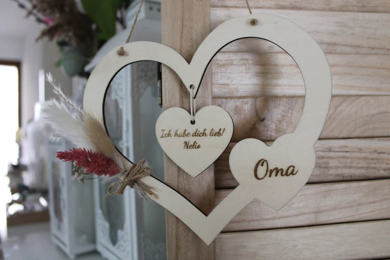 Herzanhänger Muttertag, Geschenk für Oma, Geschenkidee Oma, Beste Mama, Beste Oma, personalisierte Geschenkidee, Deko