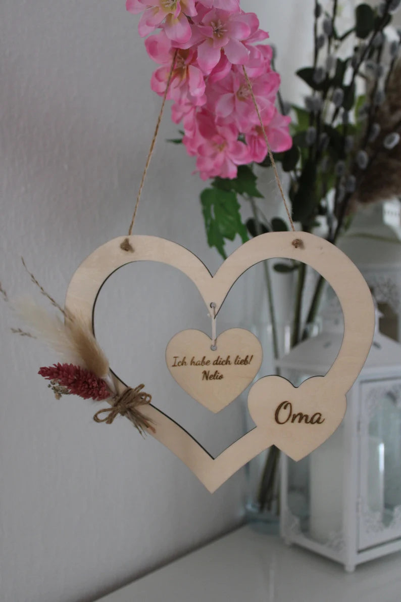 Herzanhänger Muttertag, Geschenk für Oma, Geschenkidee Oma, Beste Mama, Beste Oma, personalisierte Geschenkidee, Deko