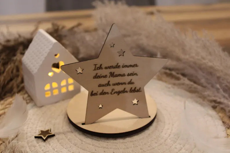 Kleines Windlicht graviert, personalisiert mit Name möglich, Sternenkind Erinnerung, Erinnerungslicht, Trauerbewältigung, Für Sternenmamas
