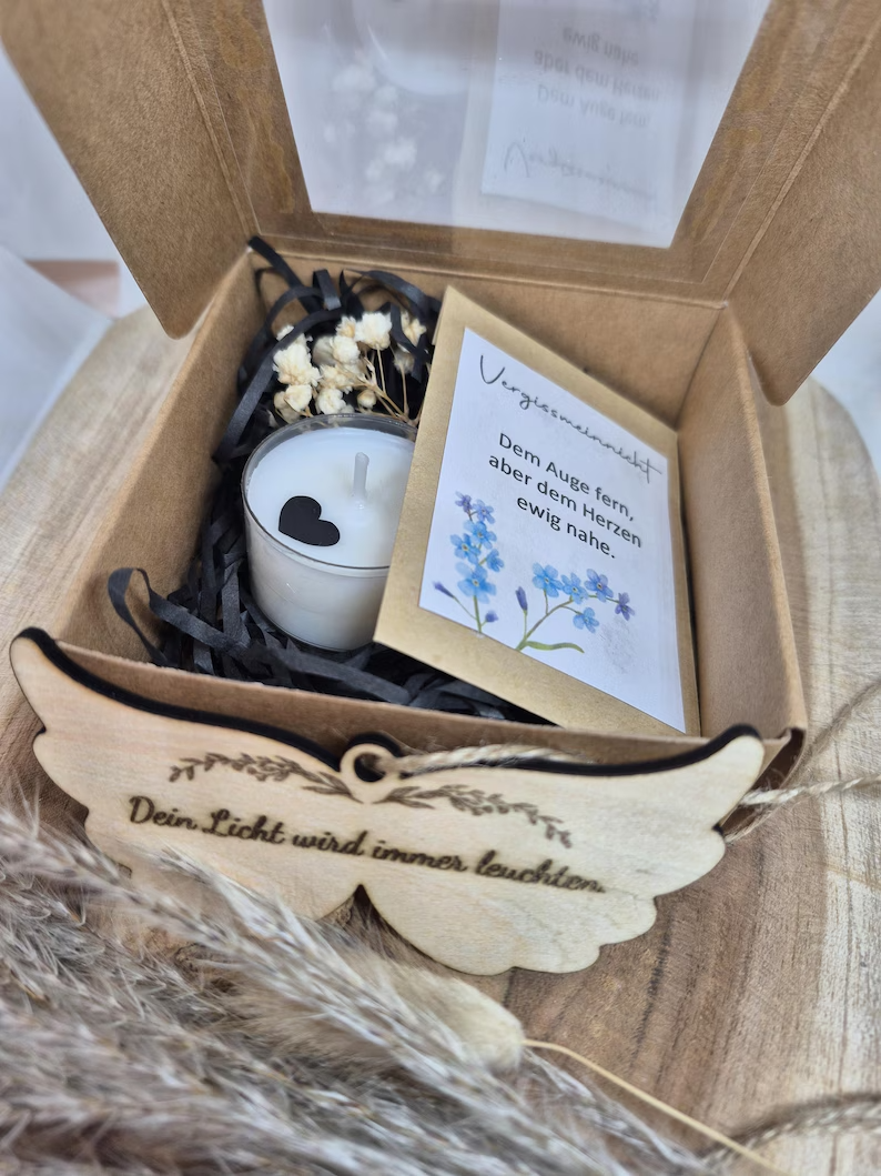 Geschenkset Trauer, Beileid, Trauergeschenk, Mitbringsel, Anteilnahme, stille Anteilnahme