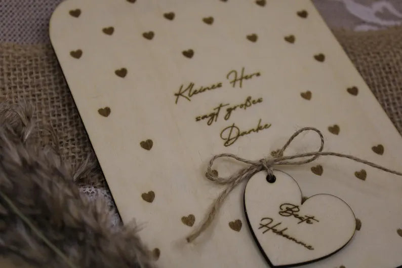 Dankeskarte für Hebamme | Geschenkidee Hebamme | Karte Hebamme Danke | Danke für alles | Hebamme Geschenk | Holzkarte | Hebammengeschenk