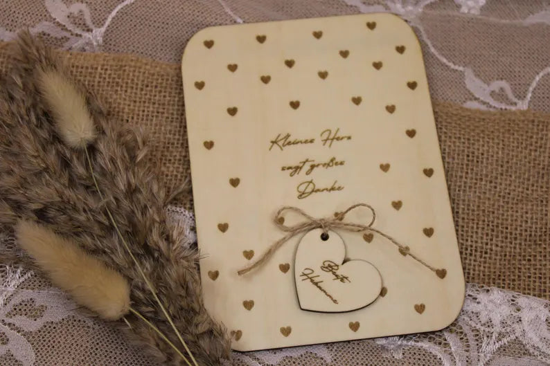 Dankeskarte für Hebamme | Geschenkidee Hebamme | Karte Hebamme Danke | Danke für alles | Hebamme Geschenk | Holzkarte | Hebammengeschenk