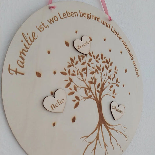 Familienbaum aus Holz, Geschenk Familie