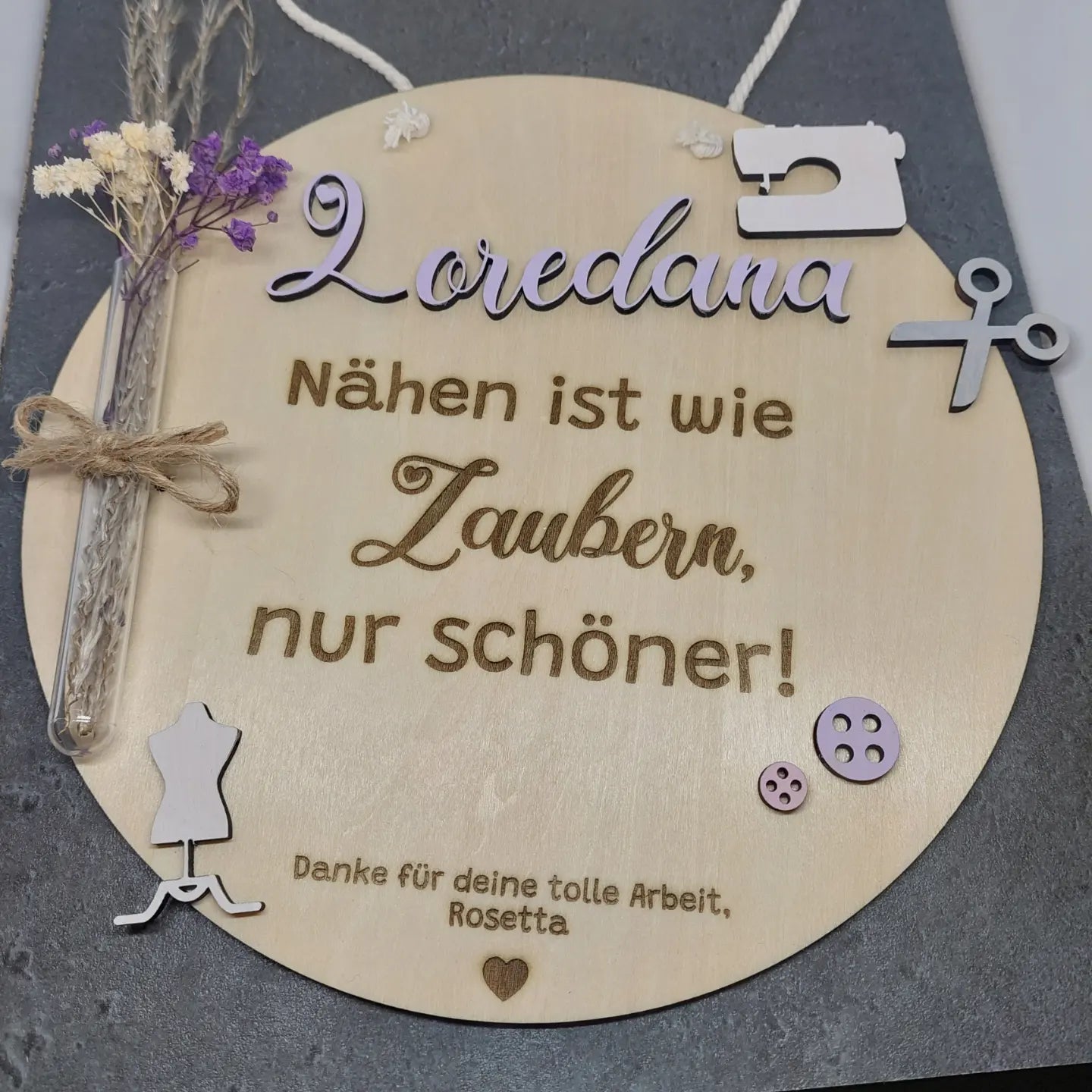 Geschenk an Schneiderin personalisiert