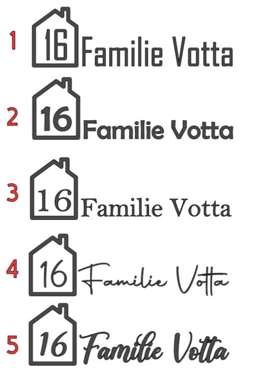 Briefkasten Aufkleber, Briefkasten Namensschild "Familie + Name + Hausnummer"
