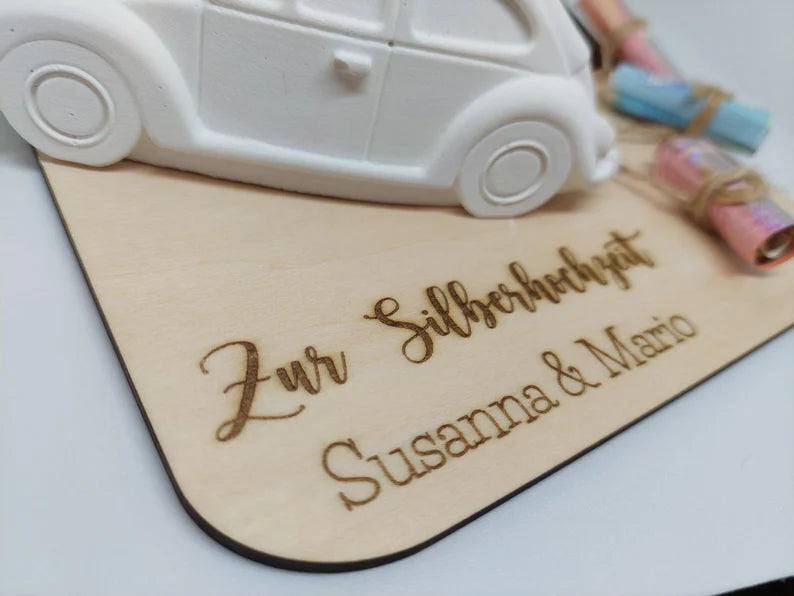 Hochzeitsgeschenk personalisiert, Geldgeschenk für Hochzeit, Zusätzliche Hochzeitsgeschenkidee, Mitbringsel zur Hochzeit, Autogeschenk