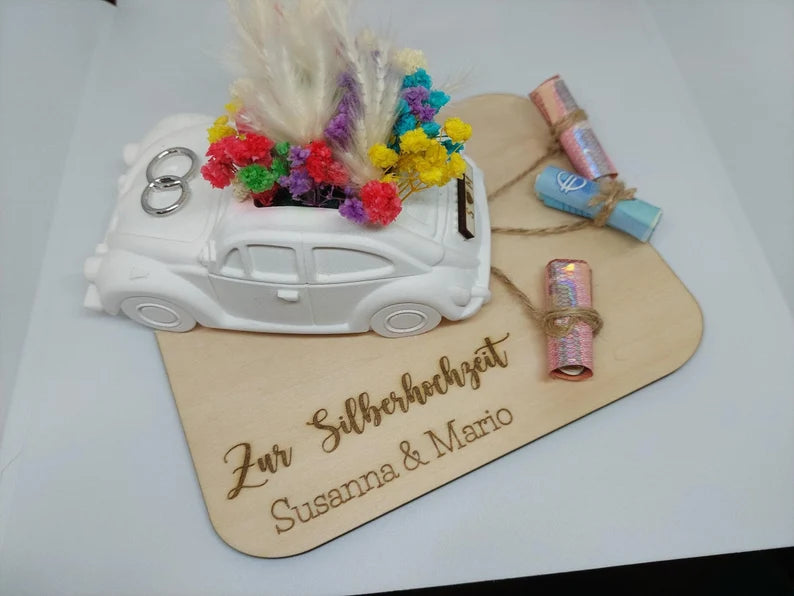 Hochzeitsgeschenk personalisiert, Geldgeschenk für Hochzeit, Zusätzliche Hochzeitsgeschenkidee, Mitbringsel zur Hochzeit, Autogeschenk