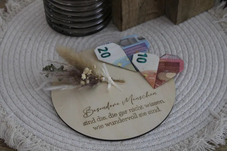 Geldgeschenk besondere Menschen, Wunscherfüller Hochzeit, Geschenk mit Blumen, Hochzeitsgeschenk emotional, Hochzeitsgeschenk für Brautpaar