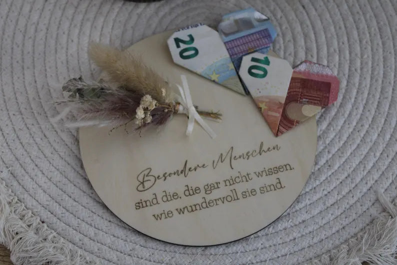 Geldgeschenk besondere Menschen, Wunscherfüller Hochzeit, Geschenk mit Blumen, Hochzeitsgeschenk emotional, Hochzeitsgeschenk für Brautpaar