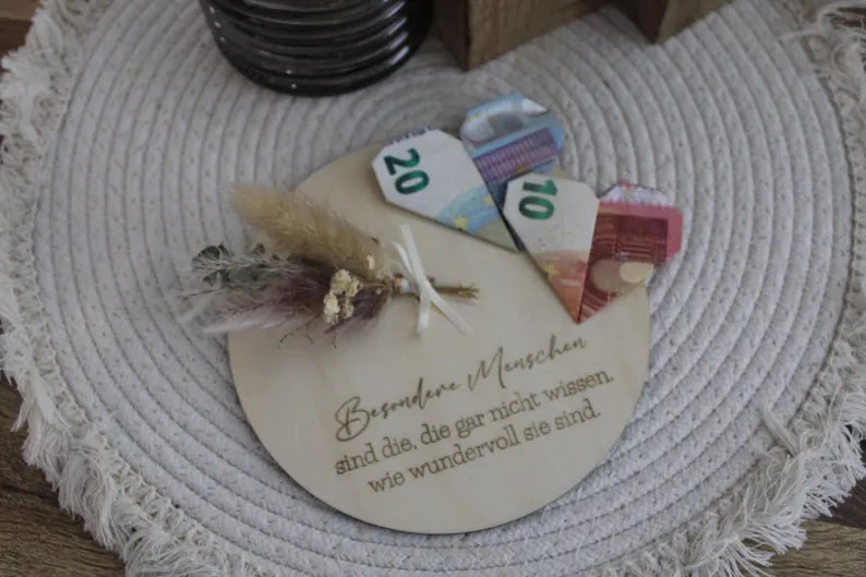 Geldgeschenk besondere Menschen, Wunscherfüller Hochzeit, Geschenk mit Blumen, Hochzeitsgeschenk emotional, Hochzeitsgeschenk für Brautpaar